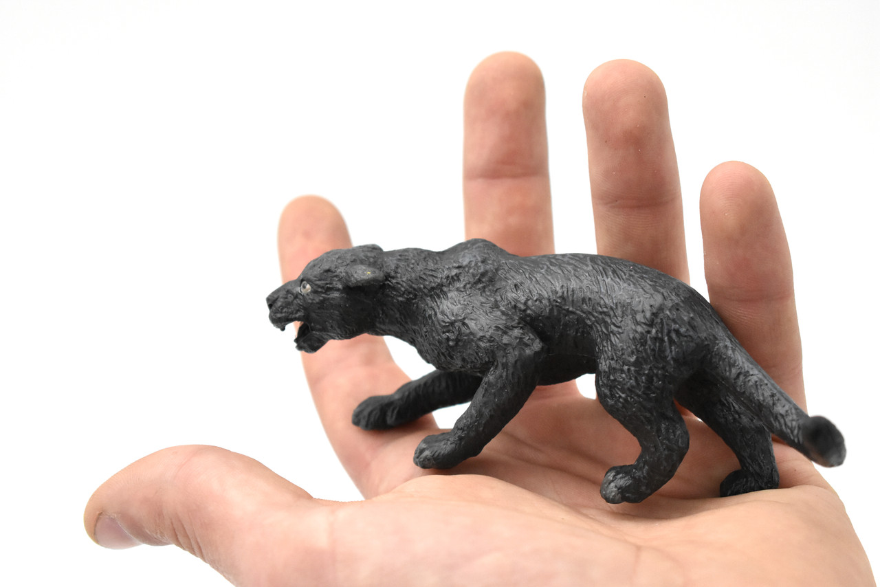 Panther, Black  Realistic Toy Model Plastic Replica Animal, Kids Educational Gift  5"  F8009 B114