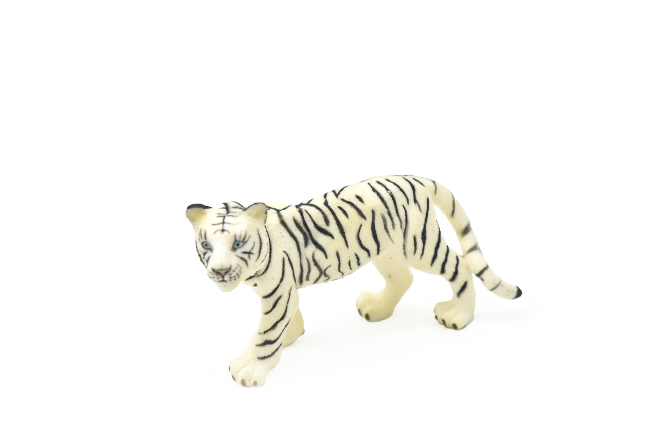 White Tiger Cub, Tiger Baby, Museum Quality, Animal, Educational, Realistic Hand Painted, Figure, Lifelike Model, Vintage Replica, Toy,  3 Inches. 
