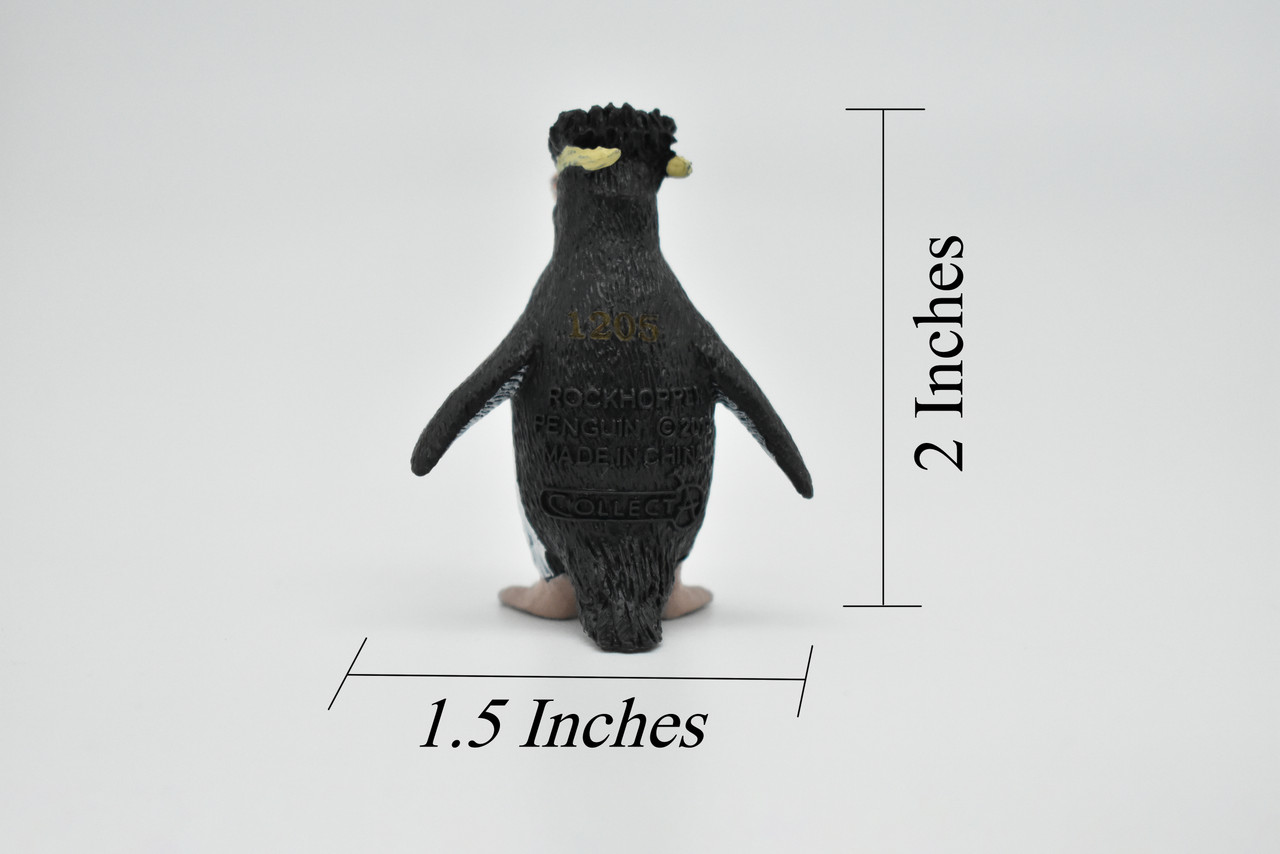 Penguin, Rock Hopper,  Very Nice Plastic Reproduction, Hand Painted    2"   F8022-B114