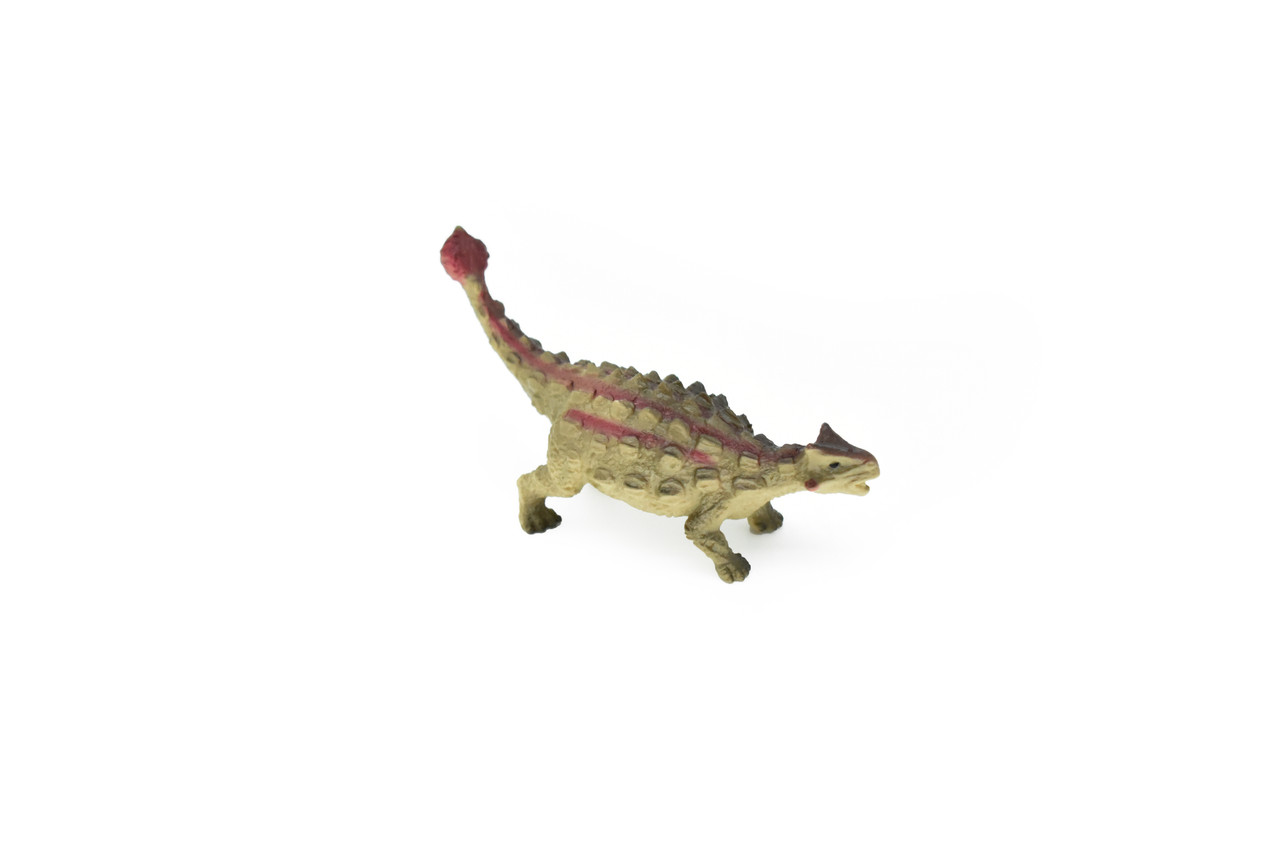 Ankylosaurus Dinosaur, Museum Quality, Animal, Educational, Realistic Hand Painted, Figure, Lifelike Model, Vintage Replica, Toy,  3 1/2 Inches. 