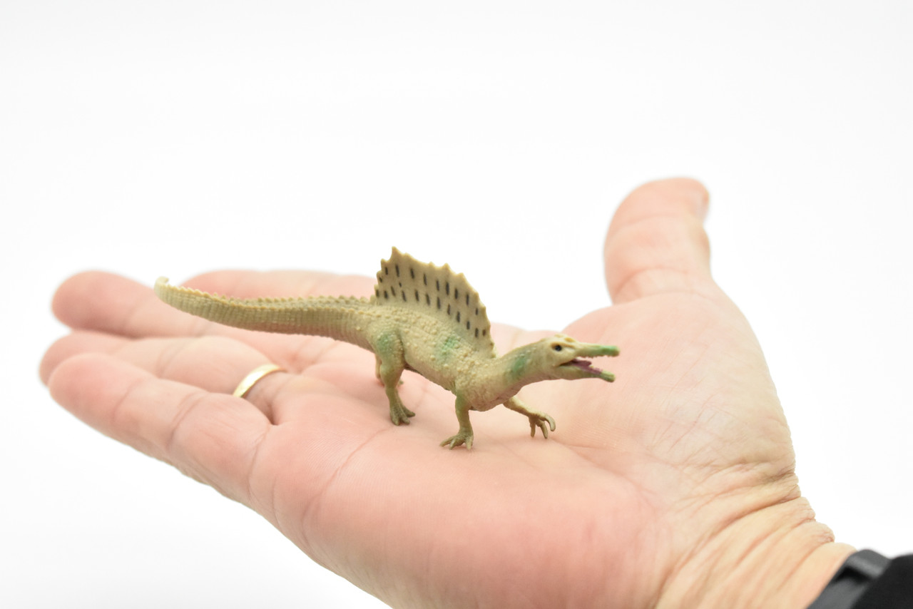 Spinosaurus Dinosaur, Museum Quality, Animal, Educational, Realistic Hand Painted, Figure, Lifelike Model, Vintage Replica, Toy,  4 Inches. 