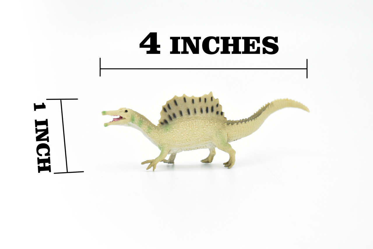 Spinosaurus Dinosaur, Museum Quality, Animal, Educational, Realistic Hand Painted, Figure, Lifelike Model, Vintage Replica, Toy,  4 Inches. 
