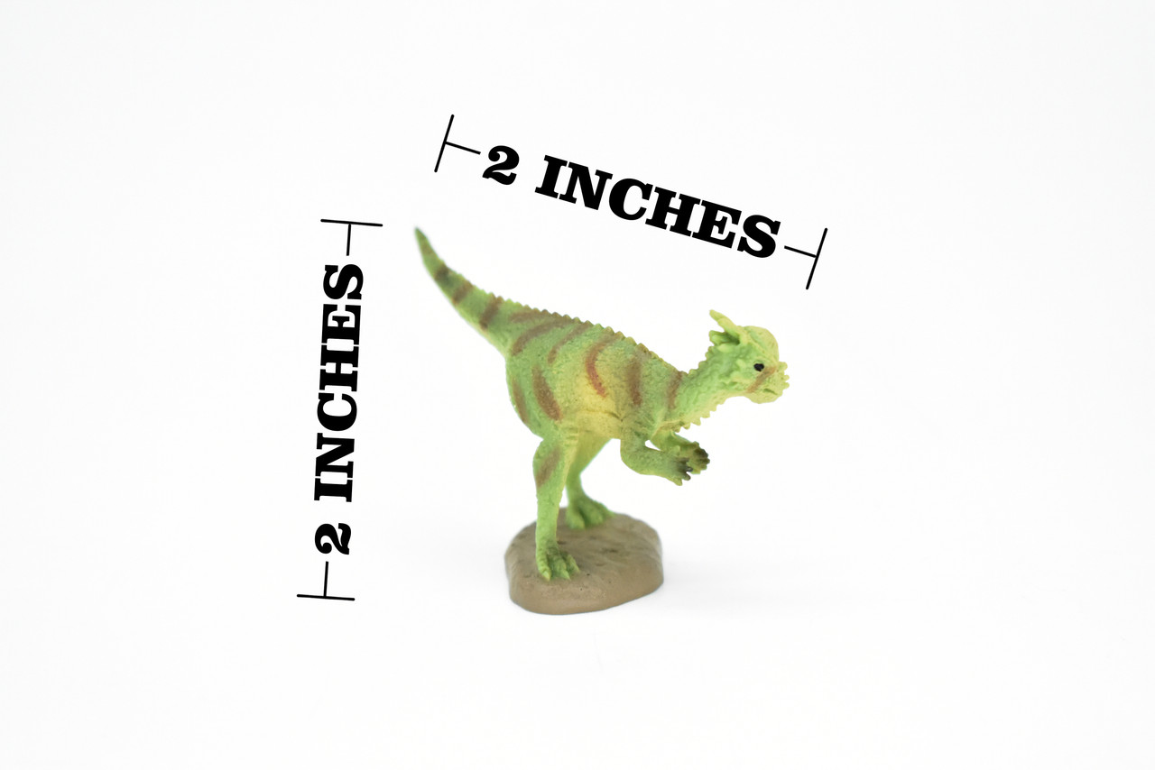 Pachycephalosaurus Dinosaur, Museum Quality, Animal, Educational, Realistic Hand Painted, Figure, Lifelike Model, Vintage Replica, Toy,  2 Inches. 