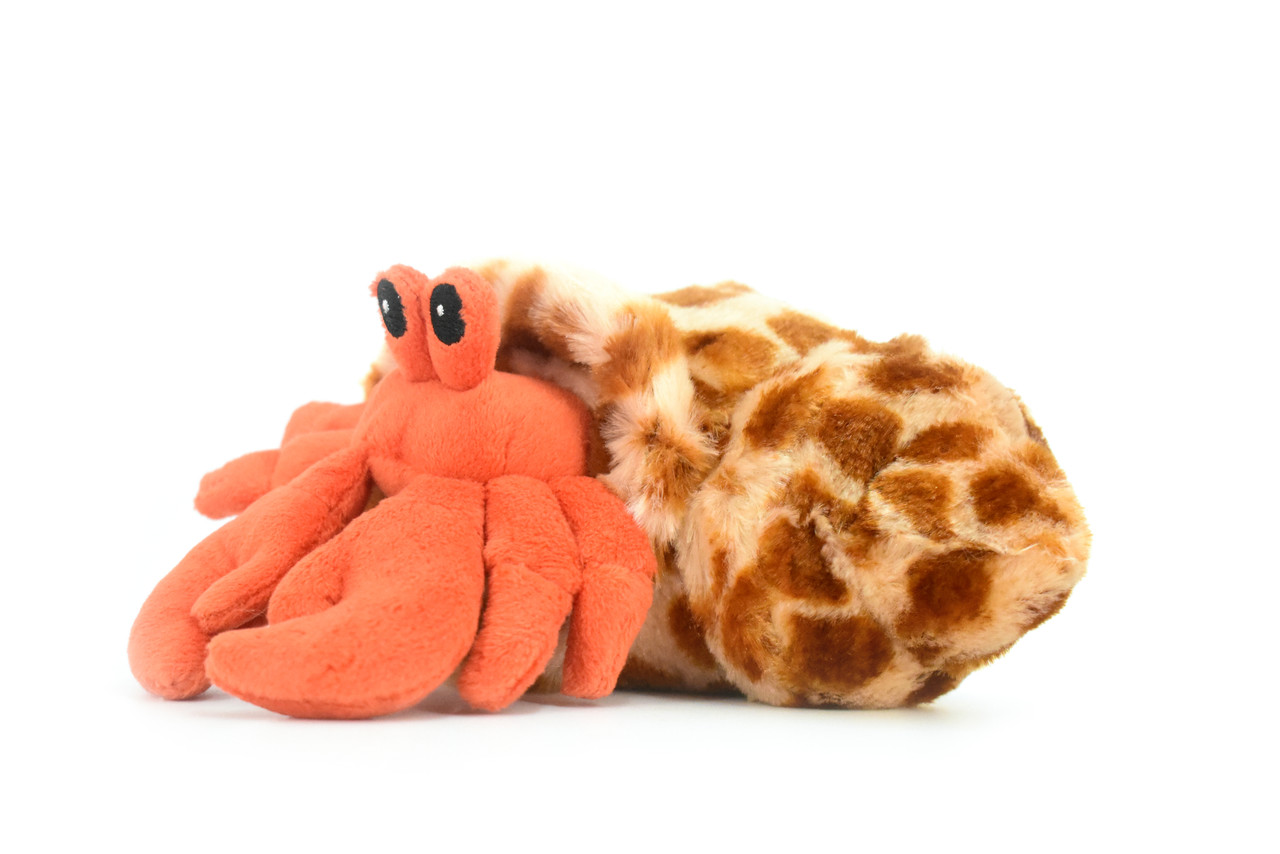 Hermit Crab, Crab Toy, Ocean, Soft, Plush, Stuffed Crustacean, Model, Replica, Kids, Educational, Gift,    8" 