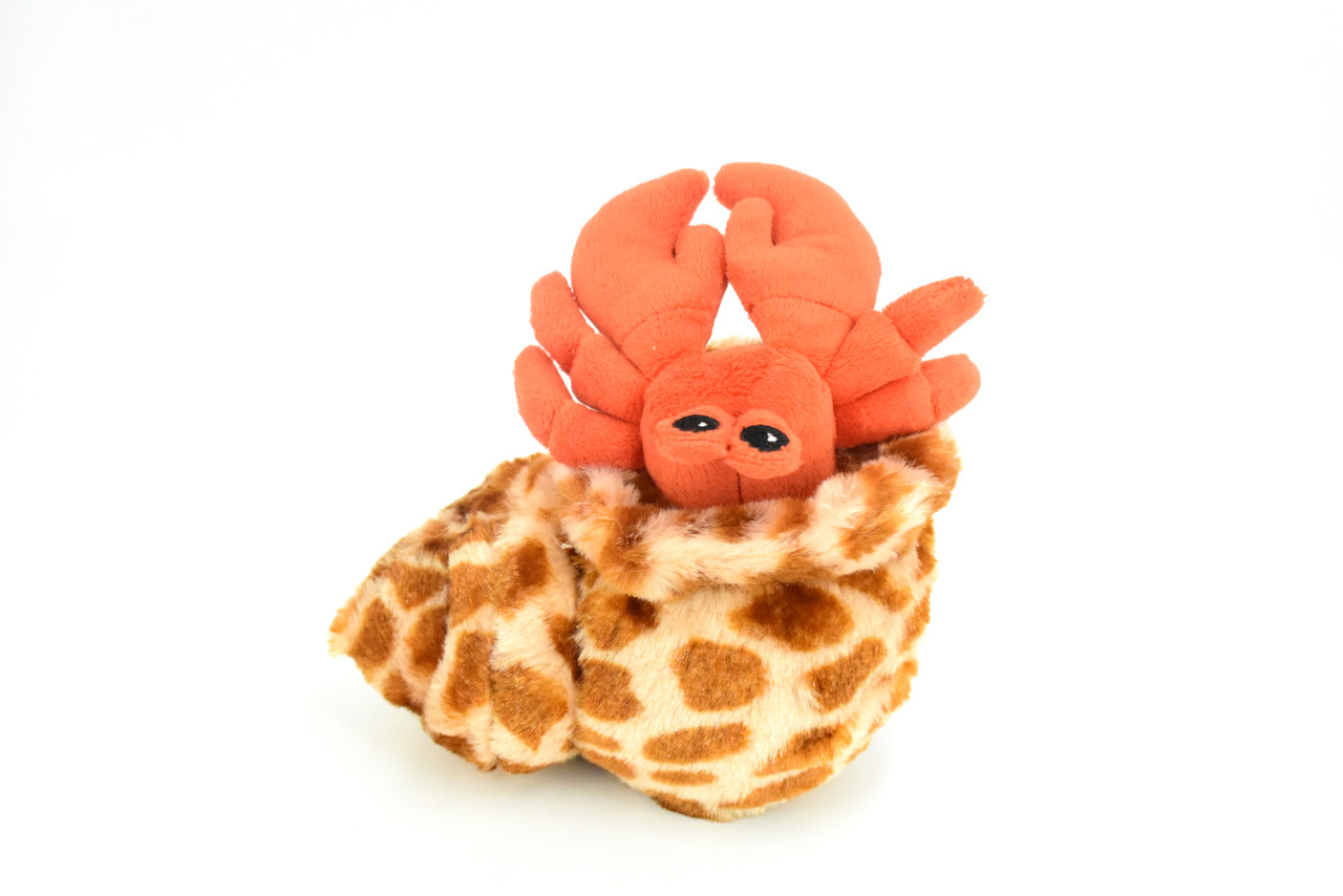 Crab, Hermit Crab, Toy, Ocean, Soft, Plush, Stuffed Crustacean, Model, Replica, Kids, Educational, Gift,    8"    F900 B227