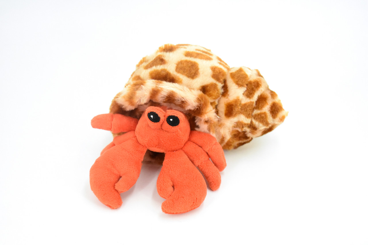 Crab, Hermit Crab, Toy, Ocean, Soft, Plush, Stuffed Crustacean, Model, Replica, Kids, Educational, Gift,    8"    F900 B227