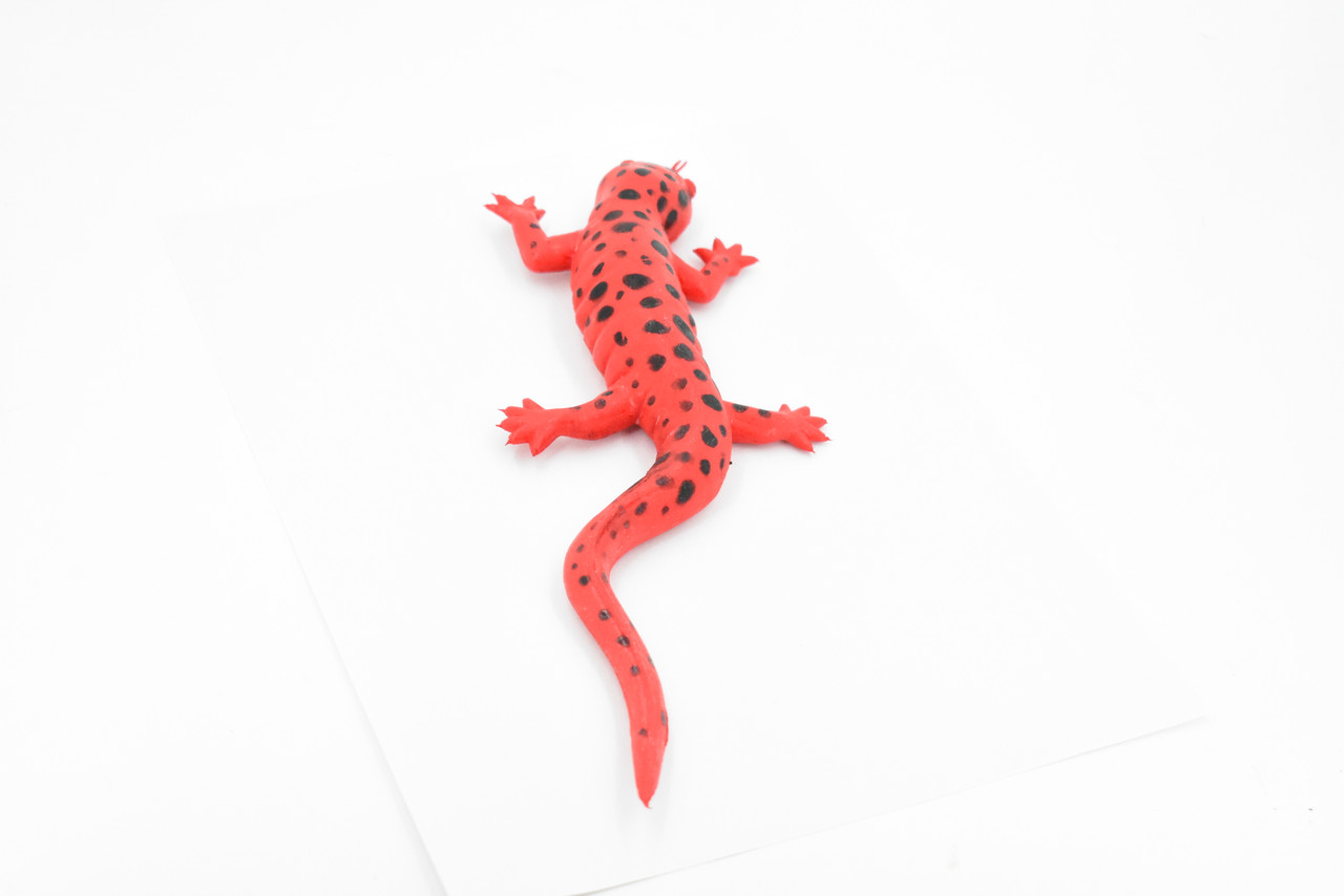 Salamander, Red Salamander, Rubber Amphibian, Educational, Realistic, Hand Painted, Figure, Lifelike Model, Figurine, Replica, Gift,      10"     F1724 B1