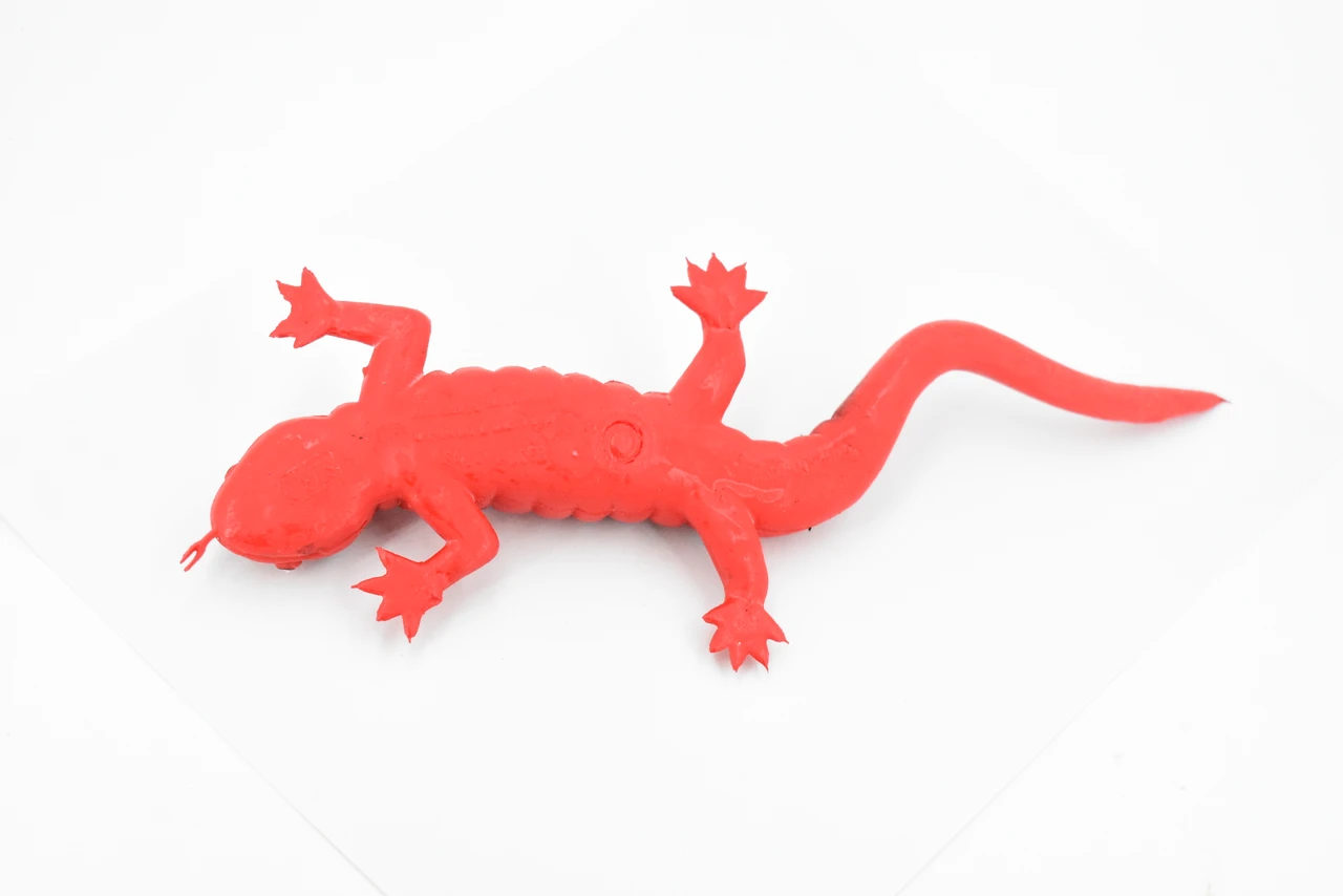 Salamander, Red Salamander, Rubber Amphibian, Educational, Realistic, Hand Painted, Figure, Lifelike Model, Figurine, Replica, Gift,      10"     F1724 B1