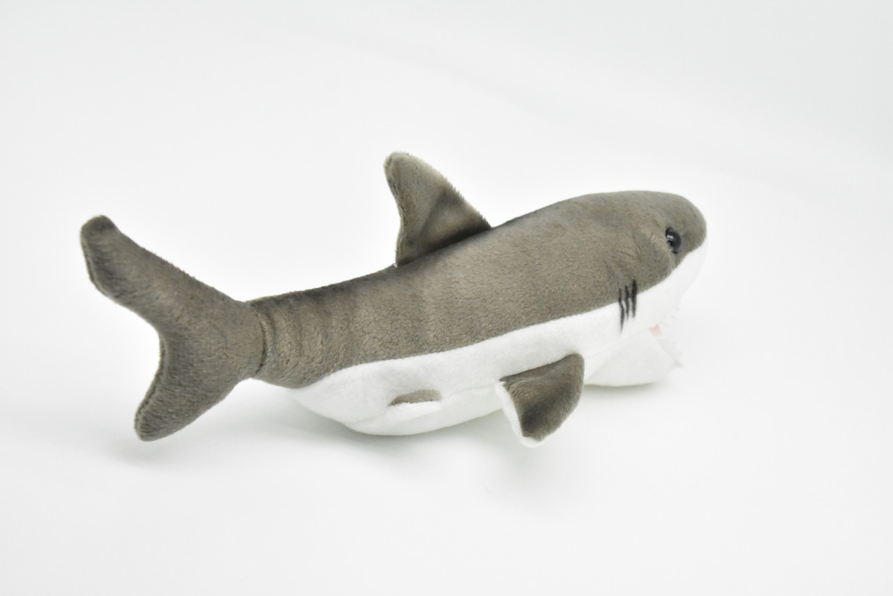 Great White Shark Plush Toy, Realistic Stuffed Animal, Fish, Lifelike, Stuffed Shark, Soft, Toy, Educational, Kids, Gift        10"      F2408 BB60