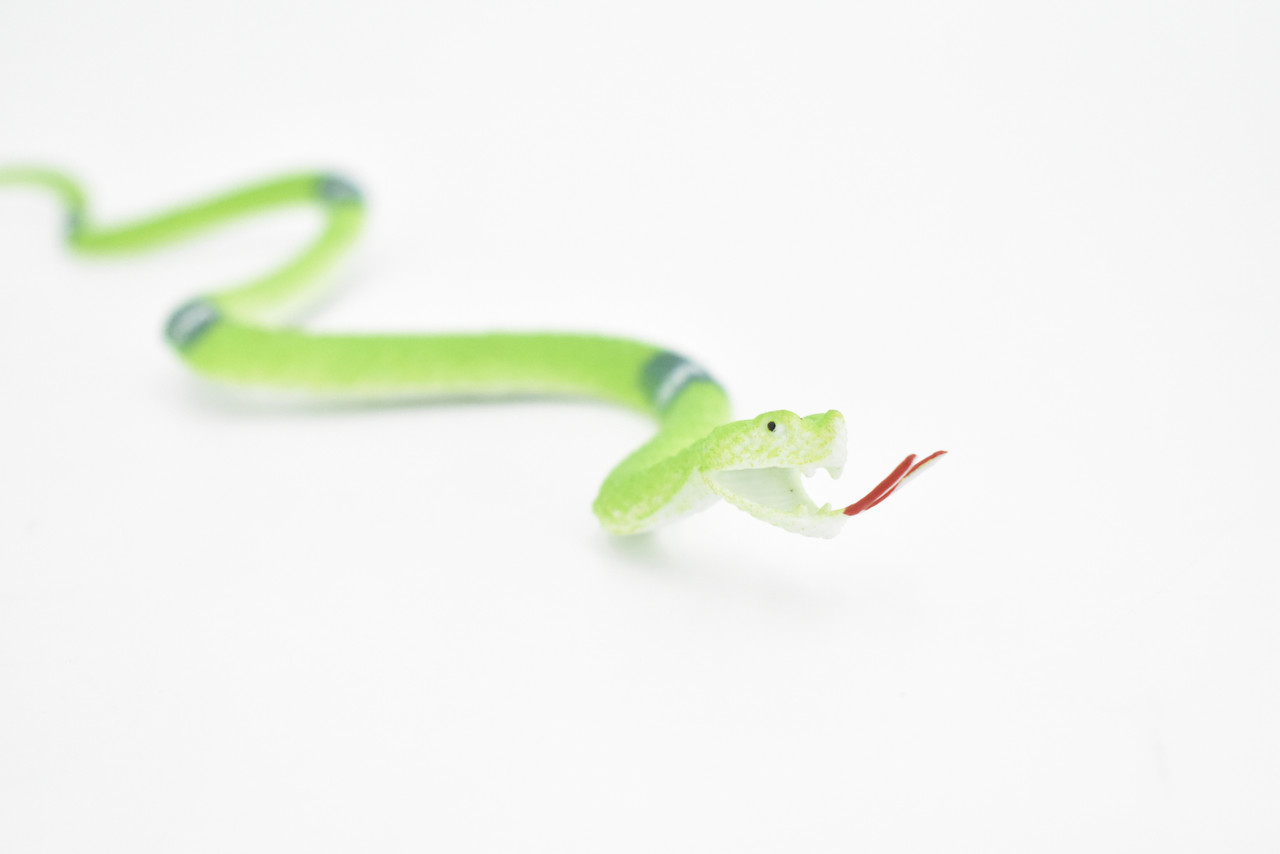 Snake, Green, Emerald Boa, Rubber Reptile, Educational, Realistic Hand Painted, Figure, Lifelike Model, Figurine, Replica, Gift,     11"     F1735 B222