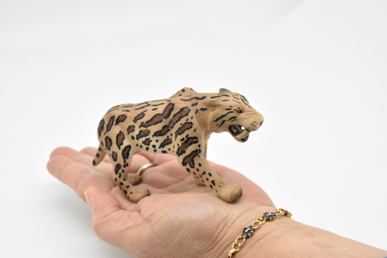 Saber-toothed Cat, Tiger, Smilodon, Realistic Plastic Toy Model Hand Painted