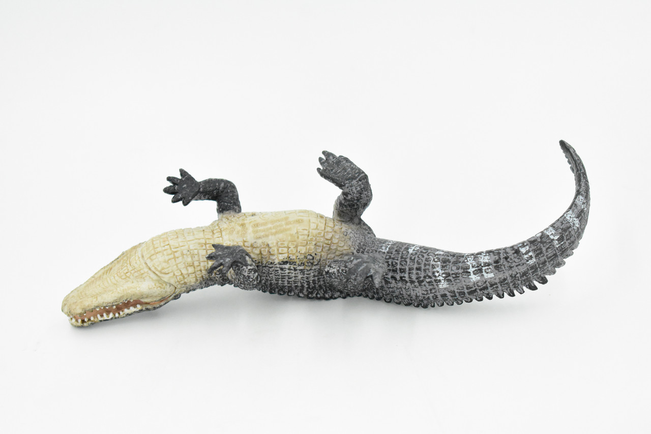 Alligator, Crocodile, Museum Quality Rubber Animal Toy, Educational, Realistic Hand Painted Figure, Lifelike Model, Figurine, Replica, Gift,     8"    M066 B642