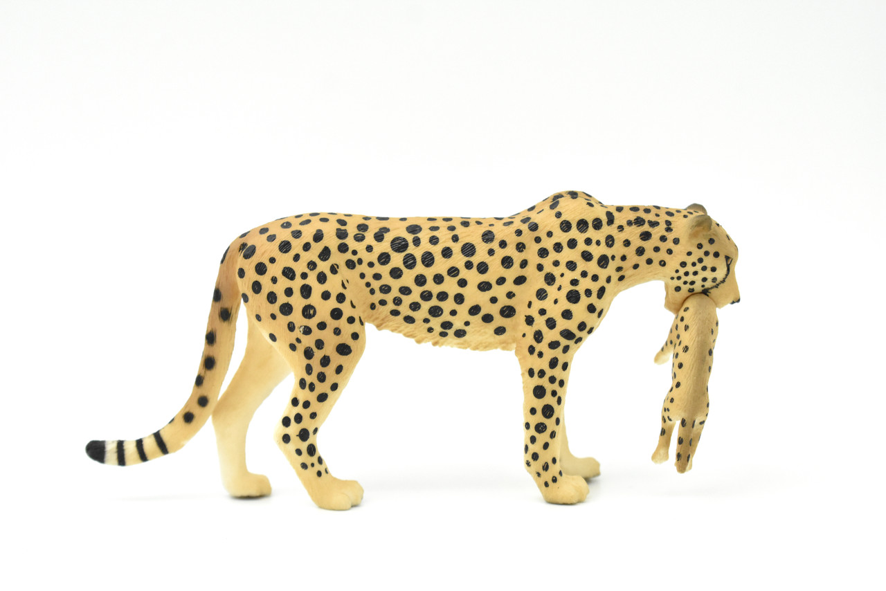 Cheetah With Cub, Realistic Toy Model Plastic Replica Animal, Kids Educational Gift  5"  M096 B606