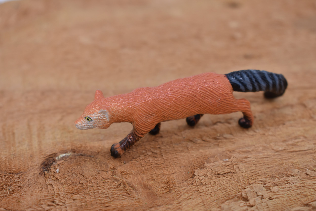 Ring Tailed Cat, Bassariscus astutus, Hand Painted, Realistic, Very Nice Rubber Design, Educational, Diorama Model, Lifelike, Toy,  3 Inches. 
