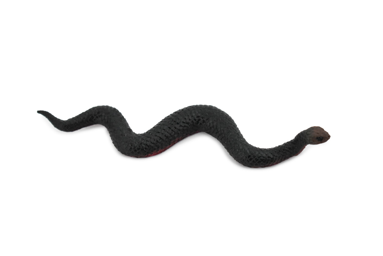 Snake, Red-Bellied Black Snake, Australia, Plastic Reptile, Educational, Realistic, Hand Painted, Figure, Lifelike Model, Figurine, Replica, Gift,     4"      F1096 B165