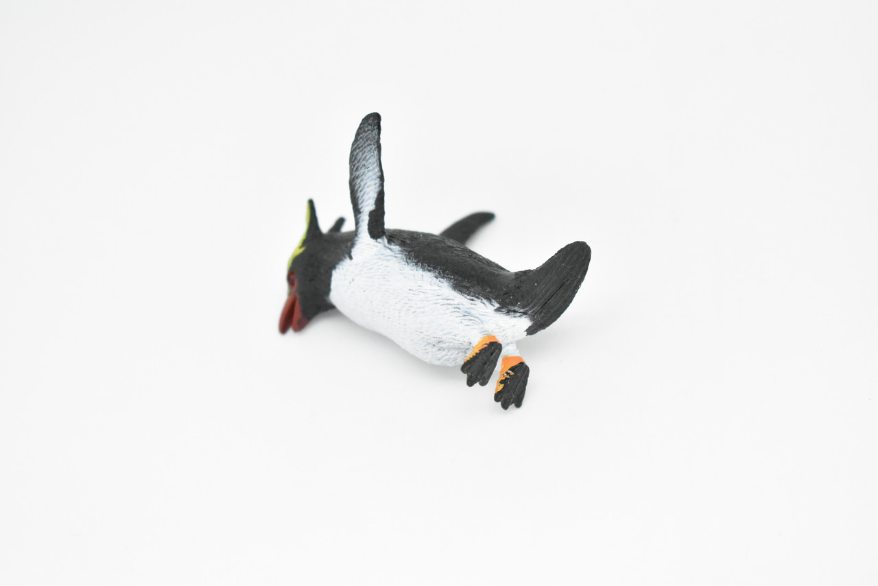 Penguin, Rockhopper, Very Nice Rubber Toy Model Bird   2"    F1112 B214