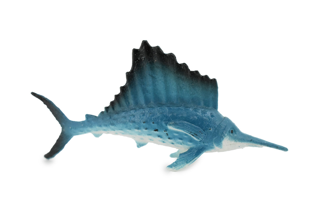 Sailfish, Billfish,  Rubber Fish, Realistic Toy Figure, Model, Replica, Kids, Educational, Gift,      3"     F1134 B163