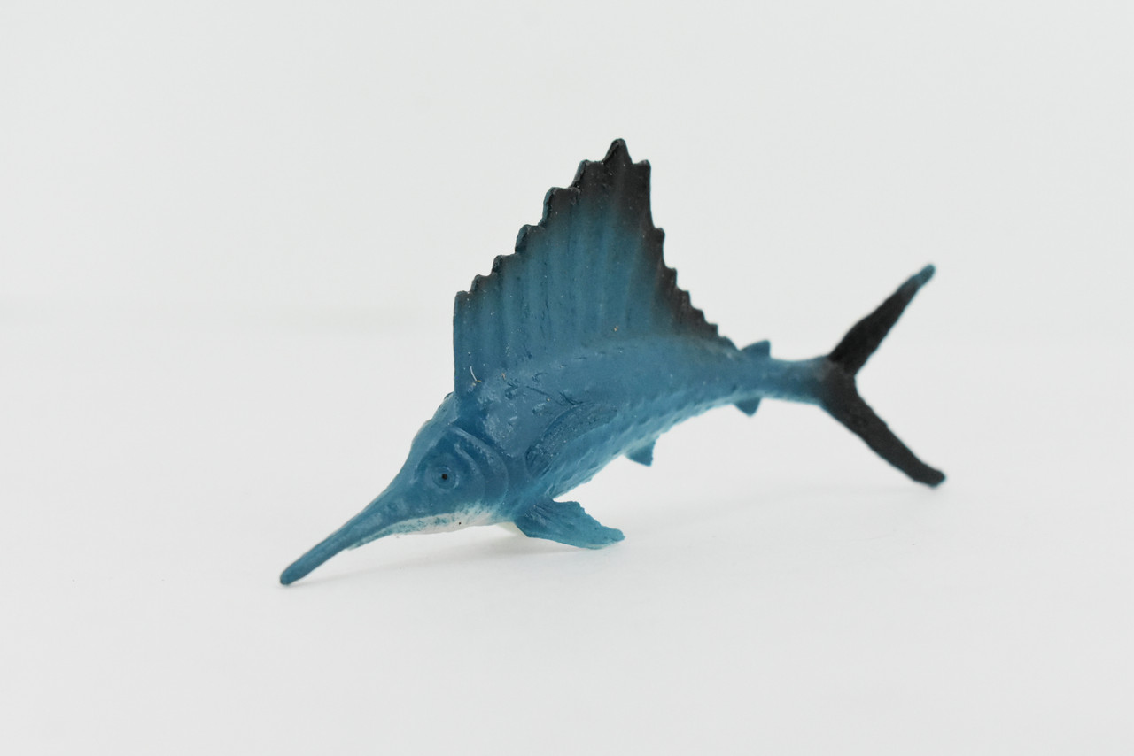 Sailfish, Billfish,  Rubber Fish, Realistic Toy Figure, Model, Replica, Kids, Educational, Gift,      3"     F1134 B163