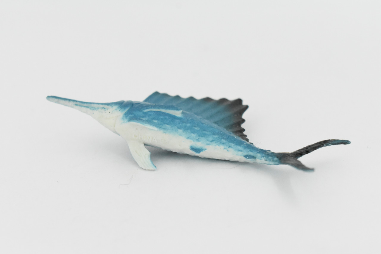 Sailfish, Billfish,  Rubber Fish, Realistic Toy Figure, Model, Replica, Kids, Educational, Gift,      3"     F1134 B163