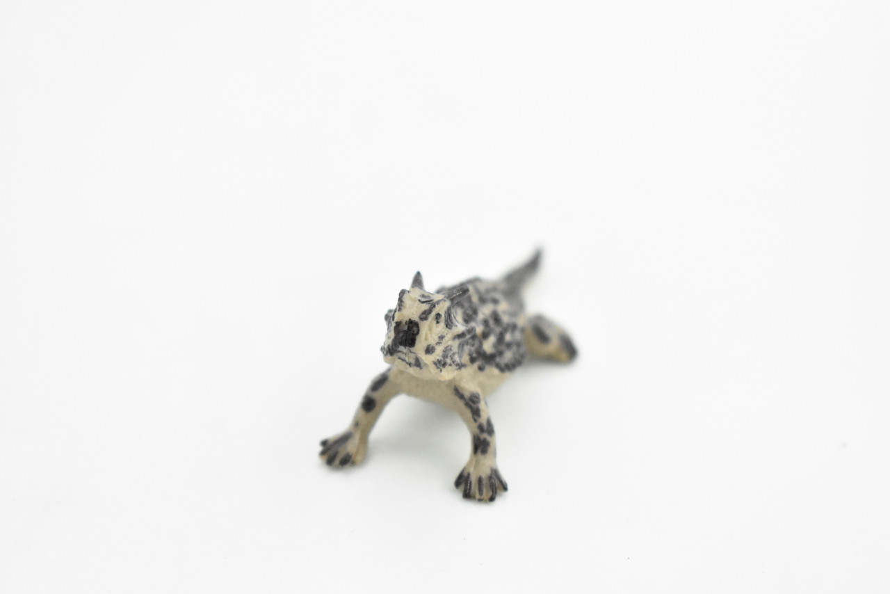 Horned Toad, Horny Toad Lizard, Rubber Reptile, Hand Painted, Educational, Realistic, Figure, Lifelike Model, Replica, Gift,    2 1/4 Inches     F1512 B103