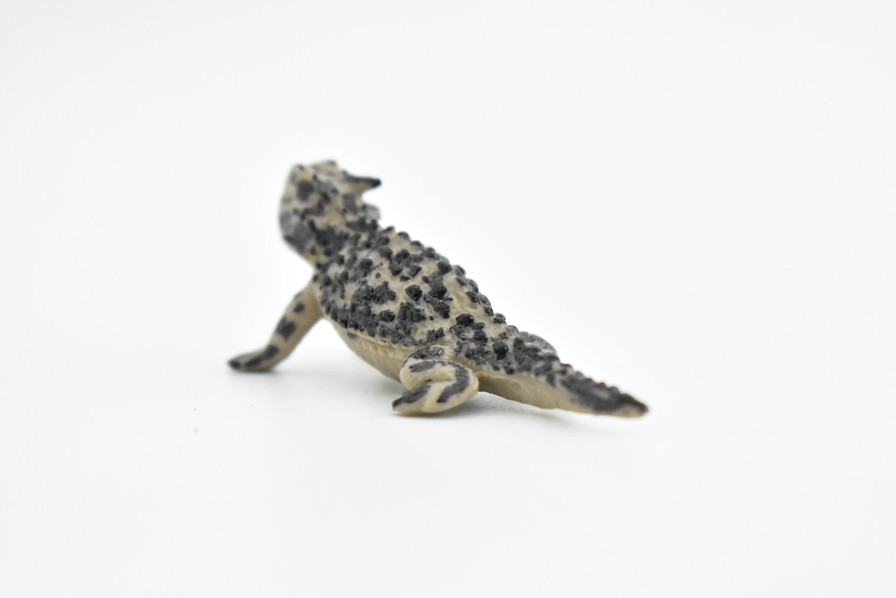 Horned Toad, Horny Toad Lizard, Rubber Reptile, Hand Painted, Educational, Realistic, Figure, Lifelike Model, Replica, Gift,    2 1/4 Inches 