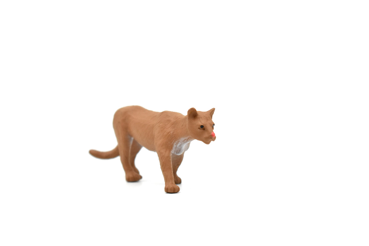 Mountain Lion, Puma, Cougar, Nice Rubber Animal, Educational, Realistic Cat, Hand Painted, Figure, Lifelike Model, Replica, 2 1/2 Inches 