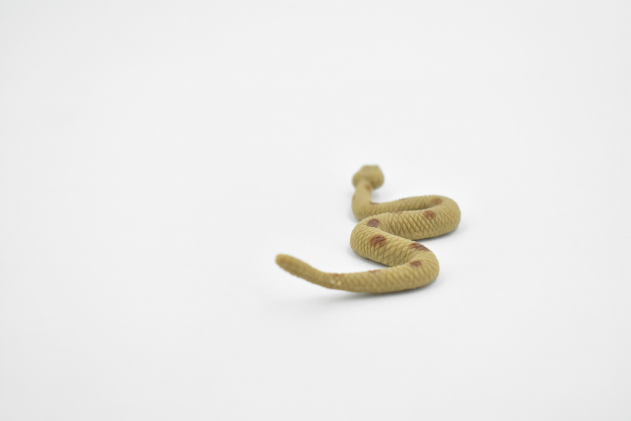 Rattlesnake, Rubber Reptile, Educational, Realistic Snake,  Hand Painted, Figure, Lifelike Model, Figurine, Replica, Toy, Kids, Gift,     2 1/2 Inches    F1517 B103