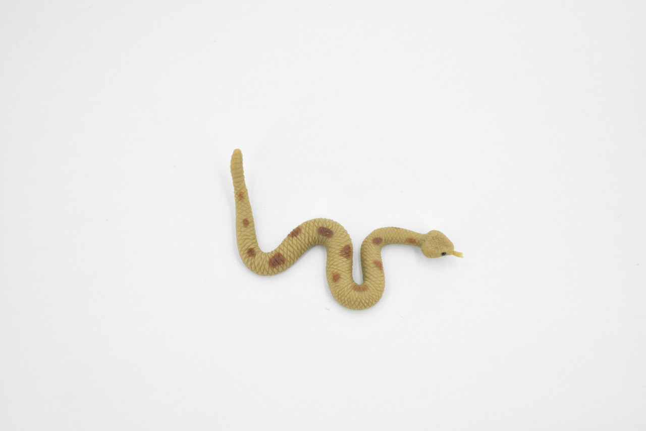 Rattlesnake, Rubber Reptile, Educational, Realistic Snake,  Hand Painted, Figure, Lifelike Model, Figurine, Replica, Toy, Kids, Gift,     2 1/2 Inches    F1517 B103
