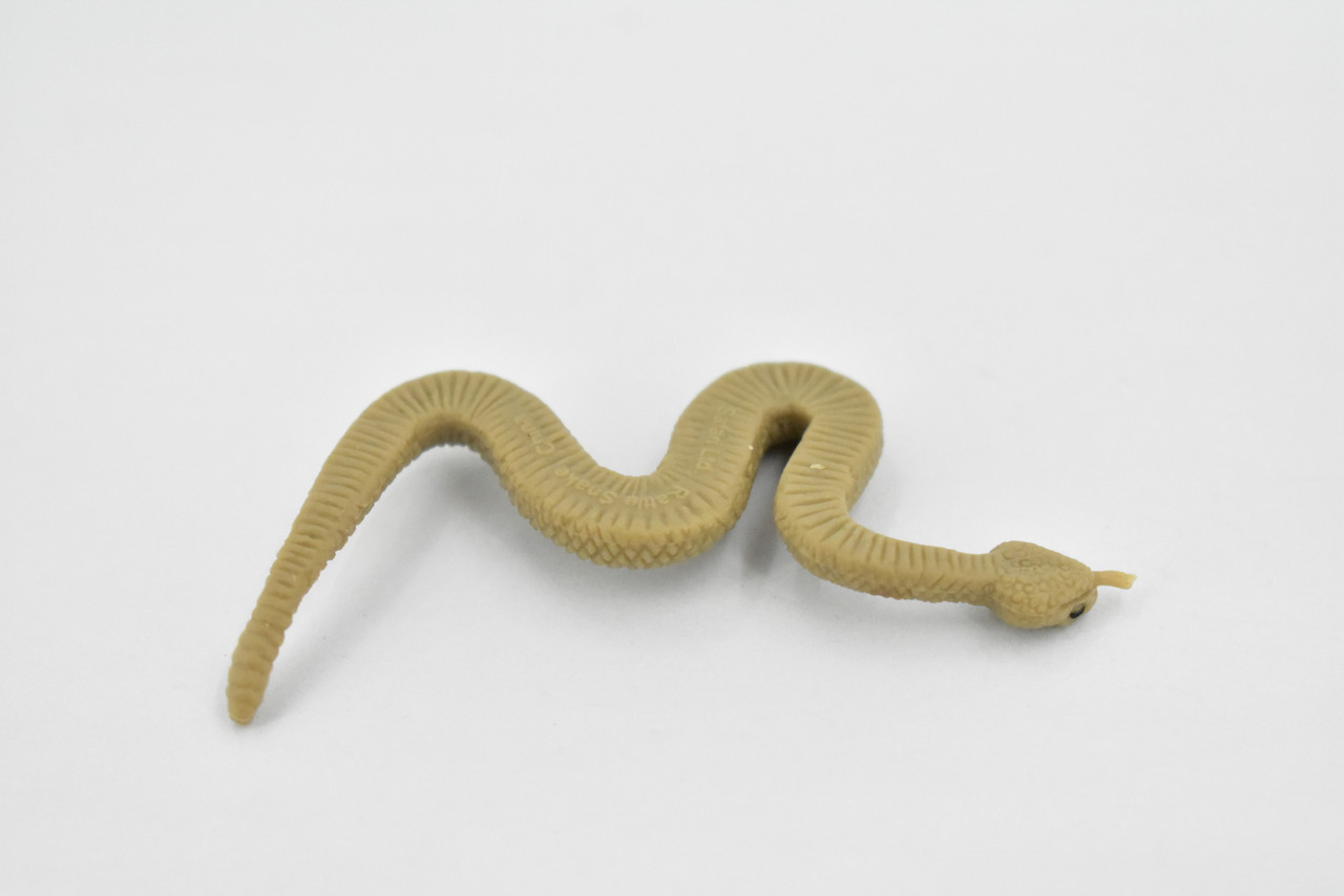 Rattlesnake, Rubber Reptile, Educational, Realistic Snake,  Hand Painted, Figure, Lifelike Model, Figurine, Replica, Toy, Kids, Gift,     2 1/2 Inches    F1517 B103