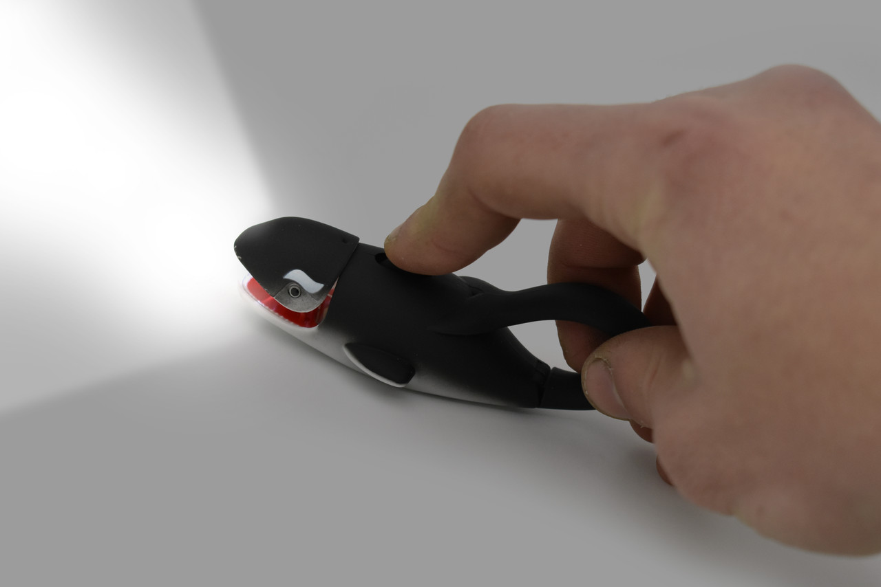 Orca Killer Whale Carabiner Clip Flashlight 4 inches long - F1577 B127