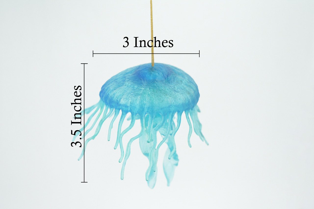 Jellyfish, Sea Jelly, Blue, Gelatinous zooplankton, Rubber, Jelly fish, Design, Educational, Figure, Lifelike, Model, Replica, Gift,     3 1/2"      F1633 B106