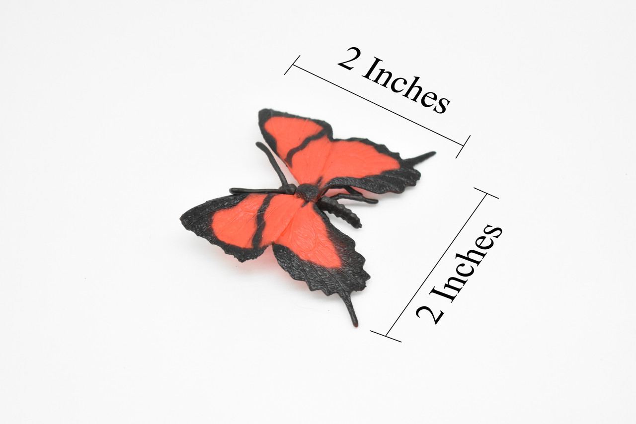 Butterfly, Red, flexible, Very Nice Rubber Reproduction   2"     F1654 B74