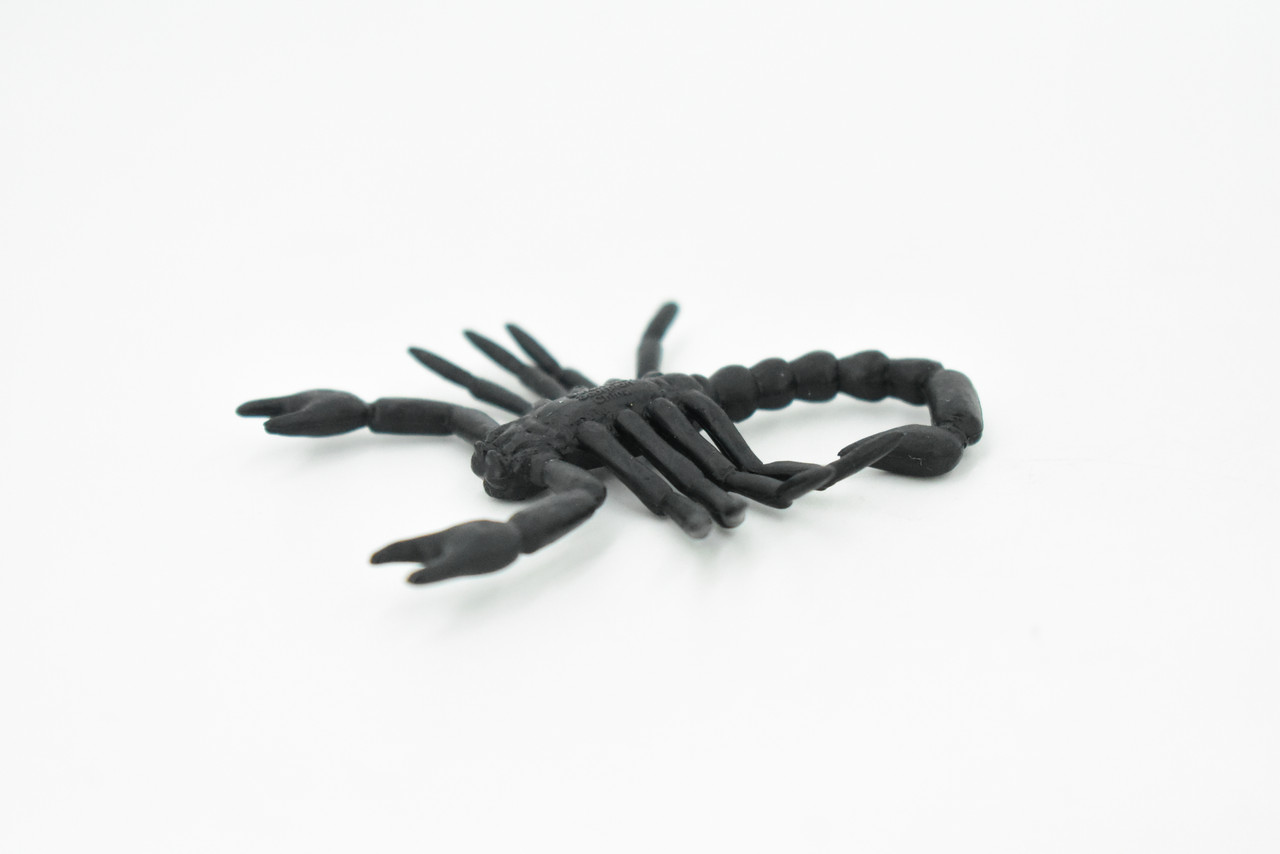 Scorpion, Black,  Black, Rubber Toy Animal, Realistic Figure, Model, Replica, Kids Educational Gift,     2 1/2"     F1665 B74