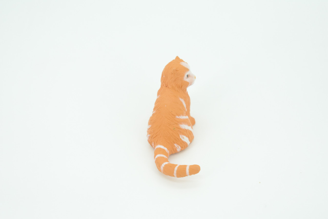 House Cat,  Orange Tabby, Marmalade Cat, Rubber, Hand Painted, Realistic, Figure, Model, Replica, Toy, Kids, Educational, Gift,    2"   F1667 B63