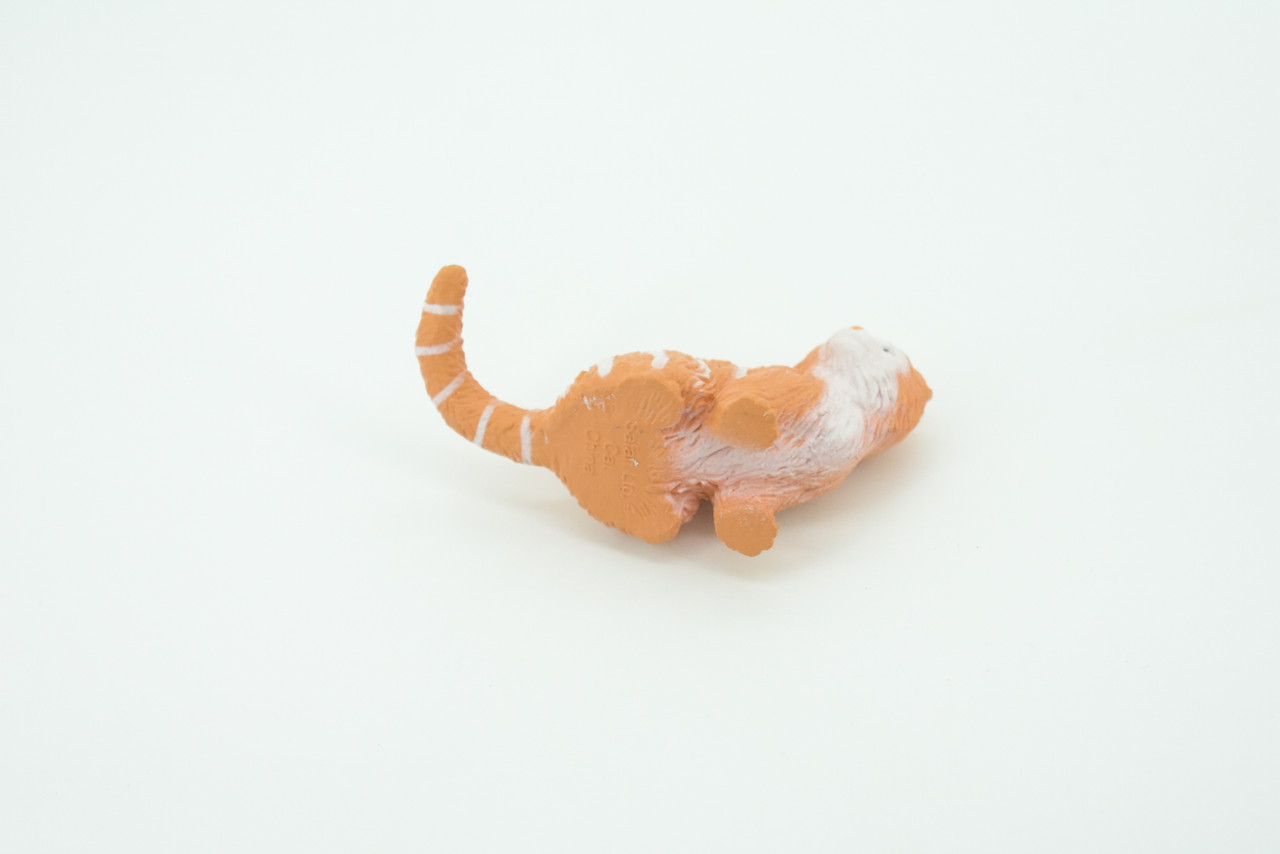 House Cat,  Orange Tabby, Marmalade Cat, Rubber, Hand Painted, Realistic, Figure, Model, Replica, Toy, Kids, Educational, Gift,    2"   F1667 B63