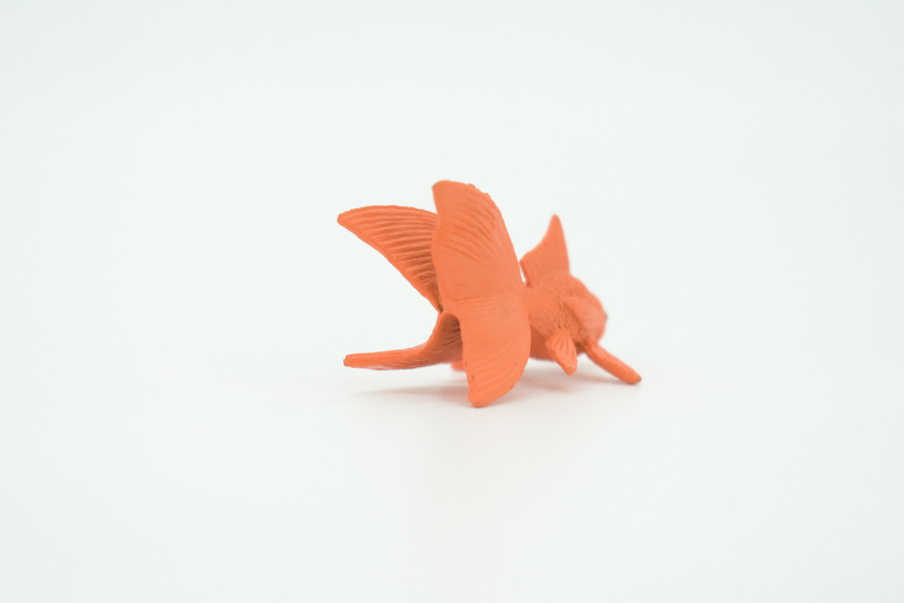 Fantail Goldfish, Fancy Goldfish, Rubber Fish, Realistic Figure, Educational, Lifelike, Toy Model, Figurine, Replica, Gift       1 3/4"   F1672 B63