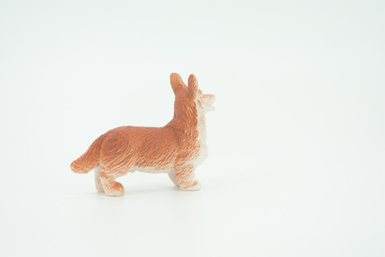Welsh Corgi, Cardigan, Rubber Dog, Hand Painted, Realistic, Figure, Model, Replica, Toy, Kids, Educational, Gift,    2"     F1676 B63