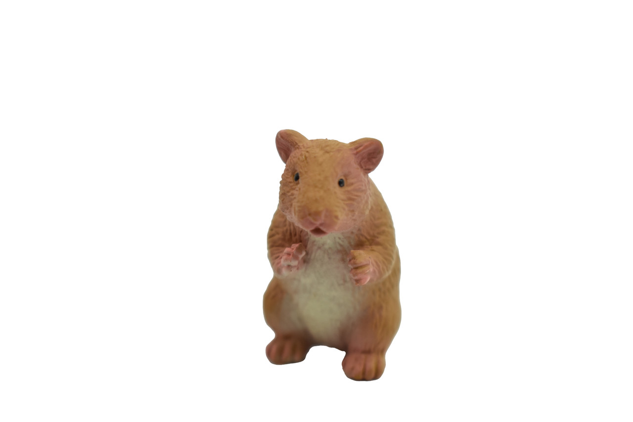 Hamster, Hammy, Rubber Animal, Educational, Realistic, Hand Painted, Figure, Lifelike Model, Figurine, Replica, Gift,    1 1/2"