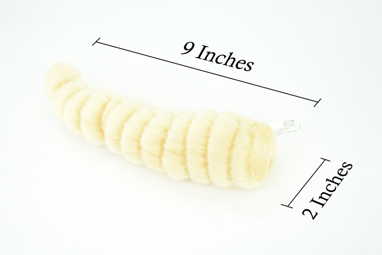 Maggot, Lucilia sericata, Fly larvae, Maggot worms, Plush Design, Educational, Figure, Replica, Gift,    9"     F1698 B92