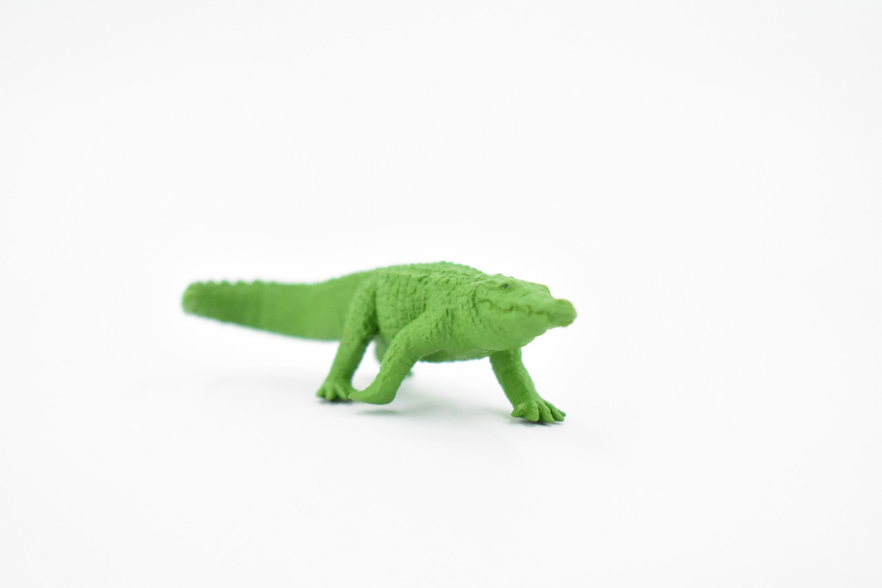 Crocodile, Alligator, Reptile, Crocodylidae, Very Nice Rubber Design, Educational Figure, Lifelike, Diorama Model, Replica, Toy, Kids,  3 Inches  