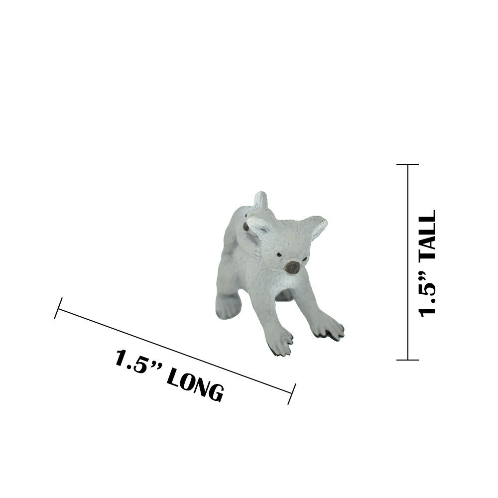 Koala with Baby, Marsupials, Australia's unique Animal, Very Nice Rubber Design, Educational Figure, Lifelike, Diorama Model, Replica, Toy, Kids, 1 1/2 Inches. 
