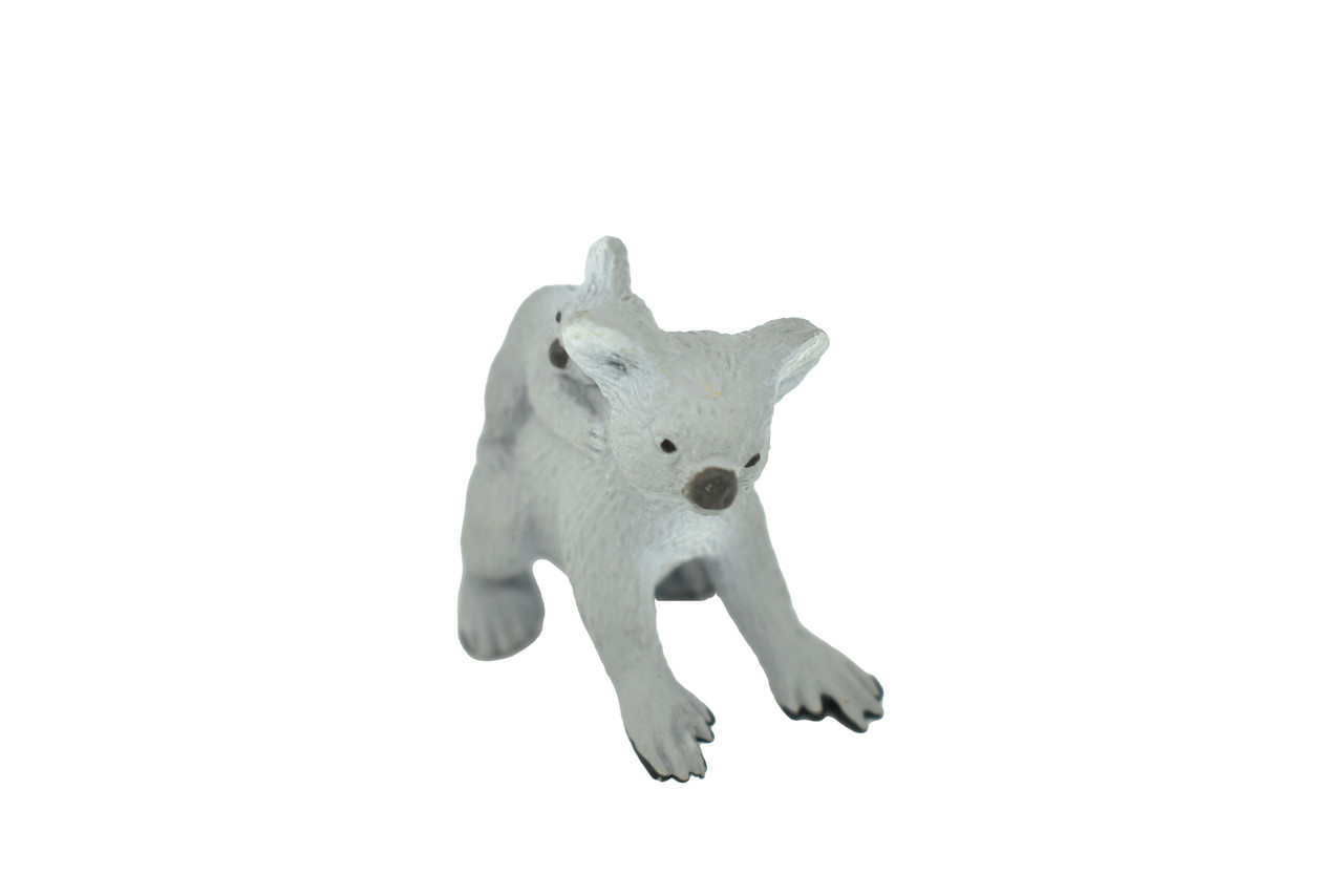 Koala with Baby, Marsupials, Australia's unique Animal, Very Nice Rubber Design, Educational Figure, Lifelike, Diorama Model, Replica, Toy, Kids, 1 1/2 Inches. 