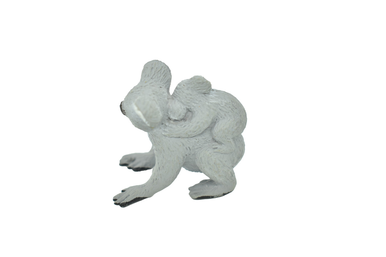 Koala with Baby, Marsupials, Australia's unique Animal, Very Nice Rubber Design, Educational Figure, Lifelike, Diorama Model, Replica, Toy, Kids, 1 1/2 Inches. 