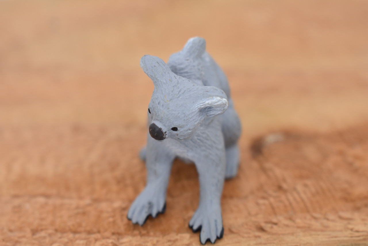 Koala with Baby, Marsupials, Australia's unique Animal, Very Nice Rubber Design, Educational Figure, Lifelike, Diorama Model, Replica, Toy, Kids, 1 1/2 Inches. 