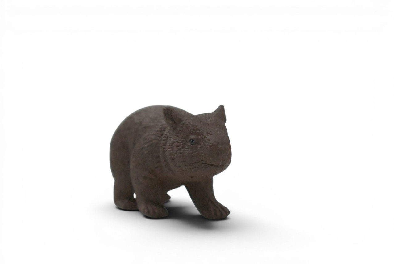 Wombat, Marsupials, Australia's unique Animal, Very Nice Rubber Design, Educational Figure, Lifelike, Diorama Model, Replica, Toy, Kids, Gift, 1 3/4 Inches. F1762 B42