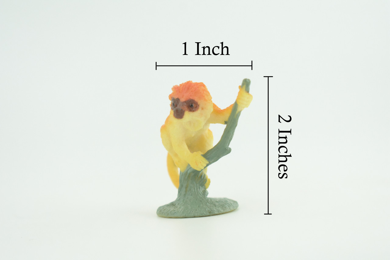 Golden Lion Tamarin, Golden Marmoset, Rubber Primate, Animal, Educational, Realistic Figure, Lifelike, Model, Toys, Gift, 2 inches tall. F1775 B129
