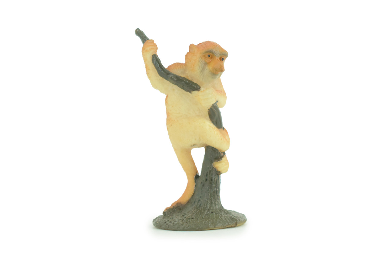 Proboscis Monkey, Long-nosed monkey, Rubber Primate, Animal, Educational, Realistic Figure, Lifelike, Model, Toys, Gift, 2 Inches. F1778 B129