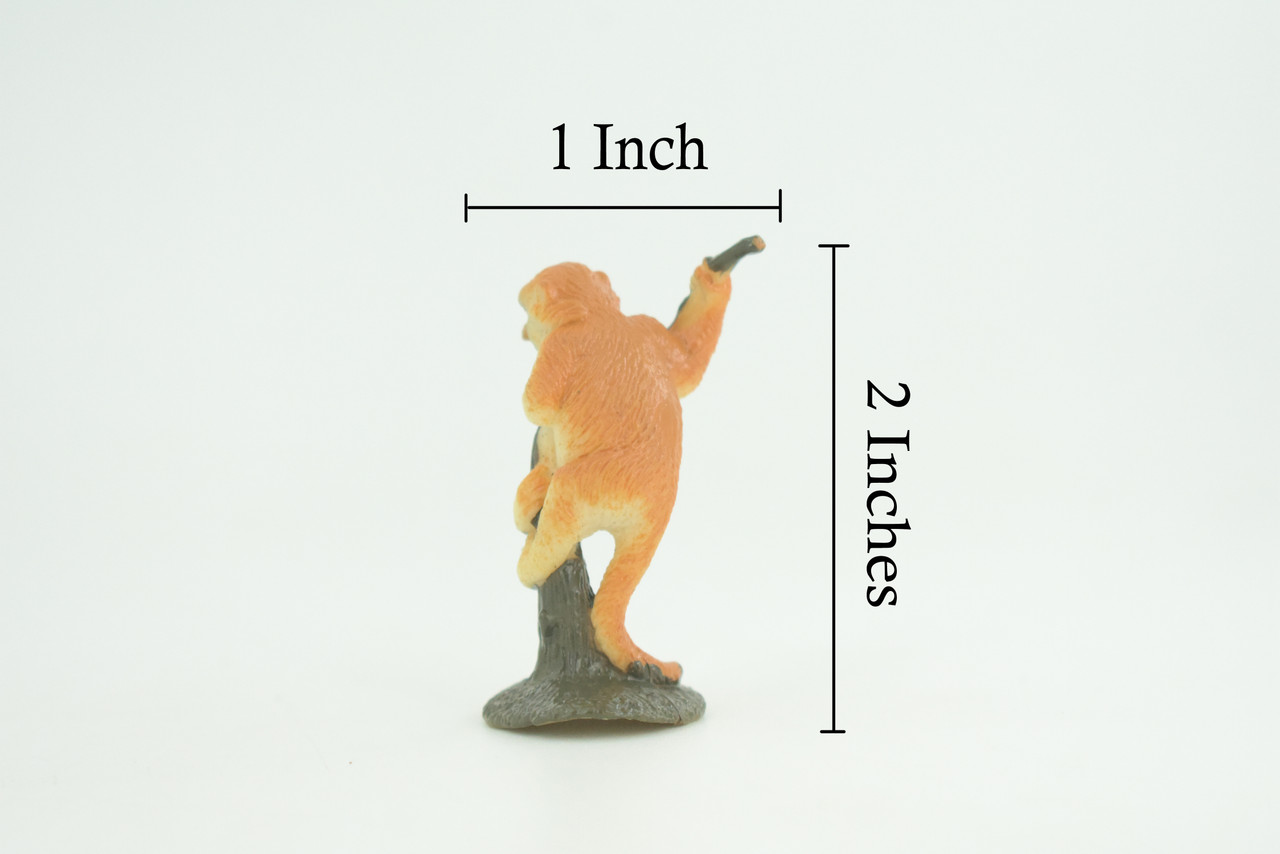 Proboscis Monkey, Long-nosed monkey, Rubber Primate, Animal, Educational, Realistic Figure, Lifelike, Model, Toys, Gift, 2 Inches. F1778 B129