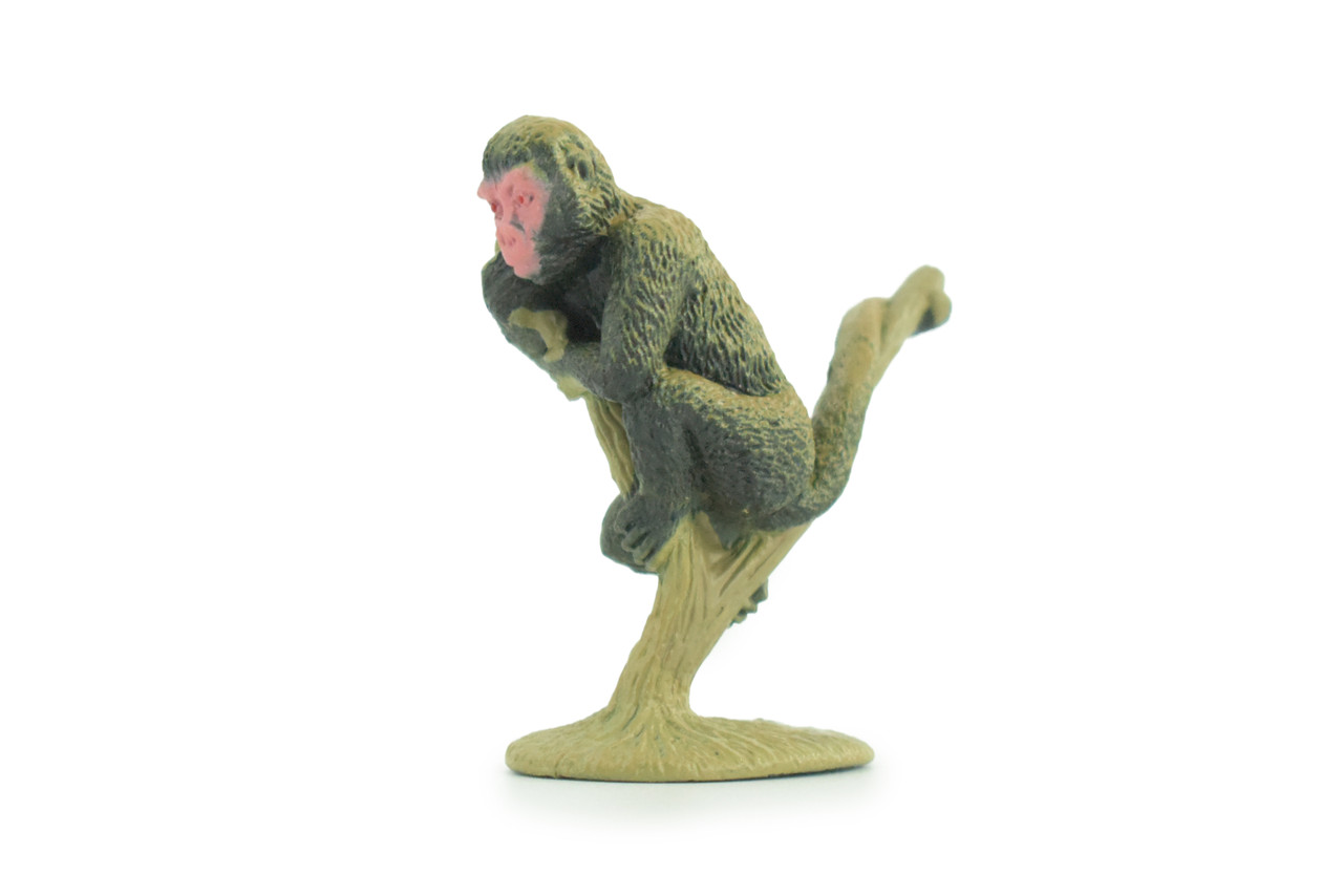  Rhesus Monkey, Rhesus Macaques, Rubber Primate, Animal, Educational, Realistic Figure, Lifelike, Model, Toys, Gift, 2 inches tall. F1780 B122