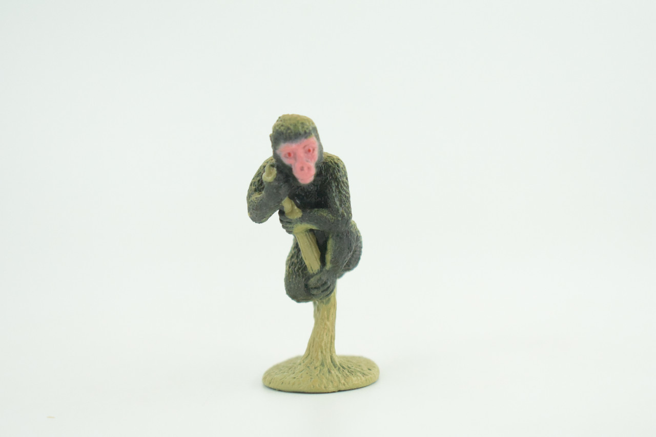 Rhesus Monkey, Rhesus Macaques, Rubber Primate, Animal, Educational, Realistic Figure, Lifelike, Model, Toys, Gift,    2 inches tall.     F1780 B122